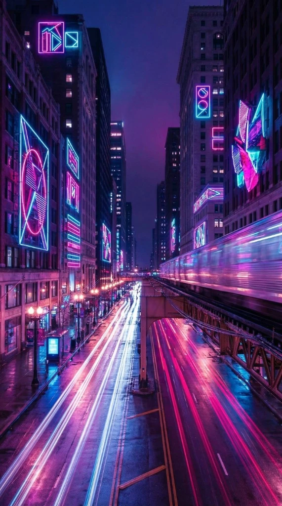 مثال إضاءة النيون