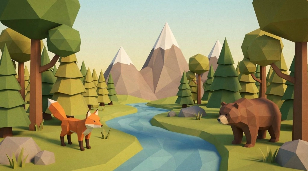 مثال نمط Low Poly 1